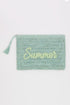 Golden Hour Summer Script Mint Straw Pouch