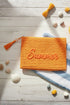 Golden Hour Summer Script Orange Straw Pouch