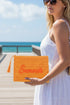 Golden Hour Summer Script Orange Straw Pouch
