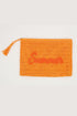 Golden Hour Summer Script Orange Straw Pouch
