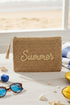 Golden Hour Summer Script Tan Straw Pouch