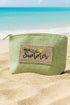 Hello Summer Patch Olive Canvas Pouch