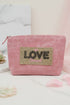 Love Yourself Patch Pink Canvas Pouch