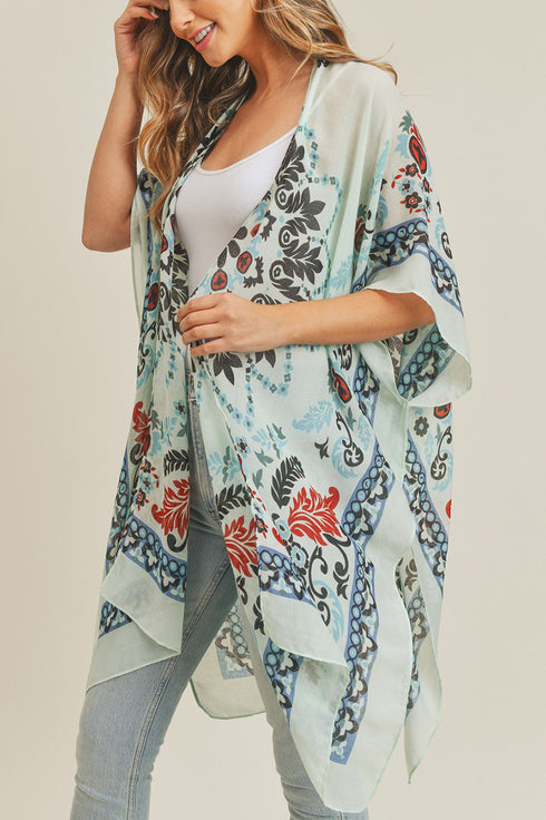 Bali Retreat Blue and Black Kimono