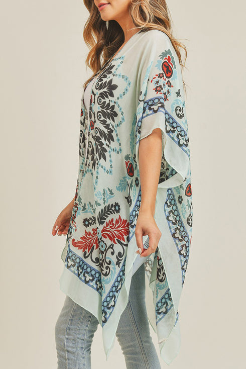 Bali Retreat Blue and Black Kimono