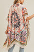 Bali Retreat Coral and Black Kimono
