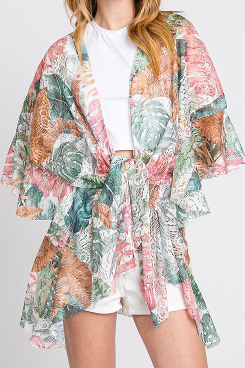Atlantis Bloom Crochet Kimono