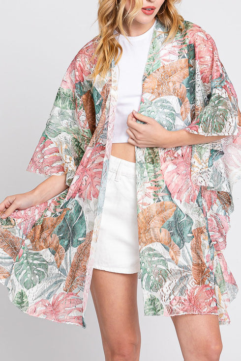Atlantis Bloom Crochet Kimono