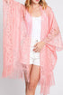 Bay Breeze Pink Lace Kimono