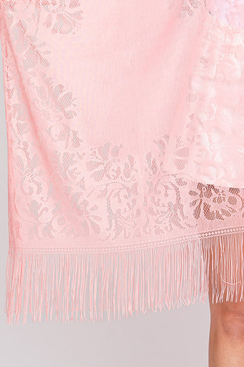 Bay Breeze Pink Lace Kimono