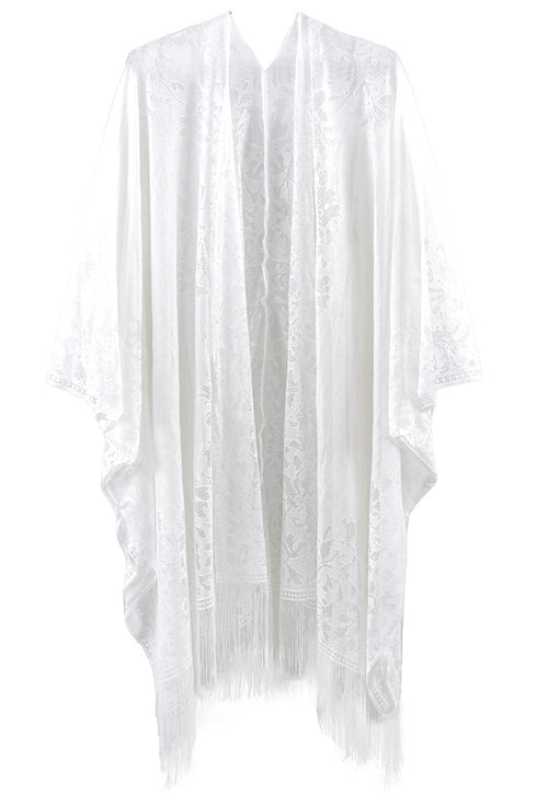 Bay Breeze White Lace Kimono