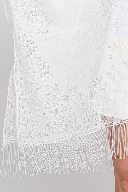 Bay Breeze White Lace Kimono