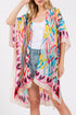 Colorful All Heart Silky Beige Kimono