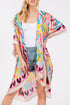 Colorful All Heart Silky Beige Kimono