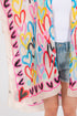 Colorful All Heart Silky Beige Kimono