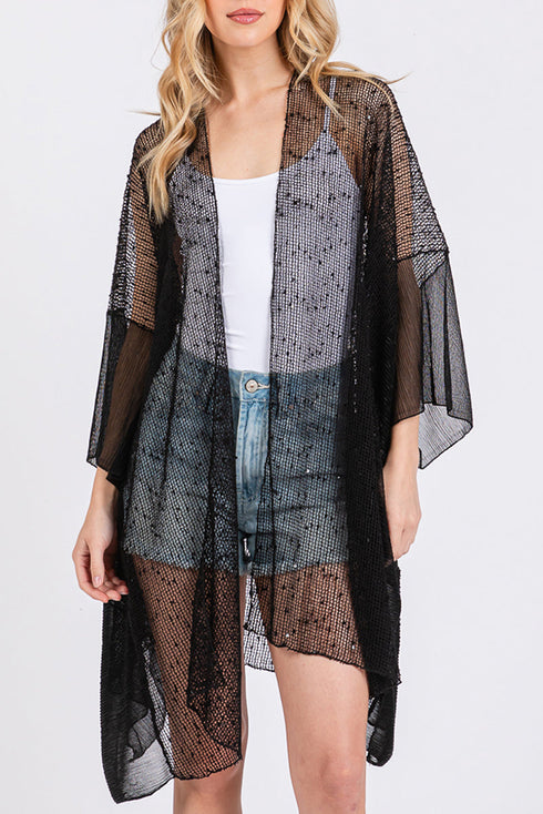 Summer Breeze Black Kimono