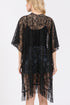 Easy Breezy Blooms Black Fringed lace Kimono