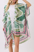 Floating Florals Green Silky Kimono