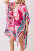 Floating Florals Pink Silky Kimono