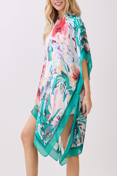 Garden Gallery Green Silky Kimono