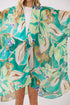 Hawaiian Holiday Green Silky Kimono