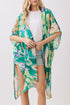 Hawaiian Holiday Green Silky Kimono