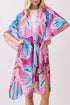 Hawaiian Holiday Pink Silky Kimono