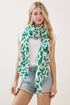 Spotted Status Pink and Green Leopard Long Scarf