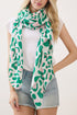Spotted Status Pink and Green Leopard Long Scarf