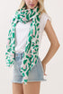 Spotted Status Pink and Green Leopard Long Scarf