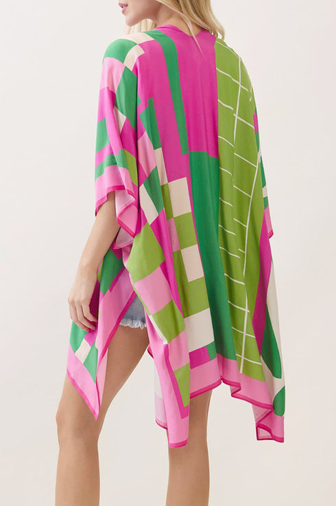 Poetry In Motion Pink and Green Kimono