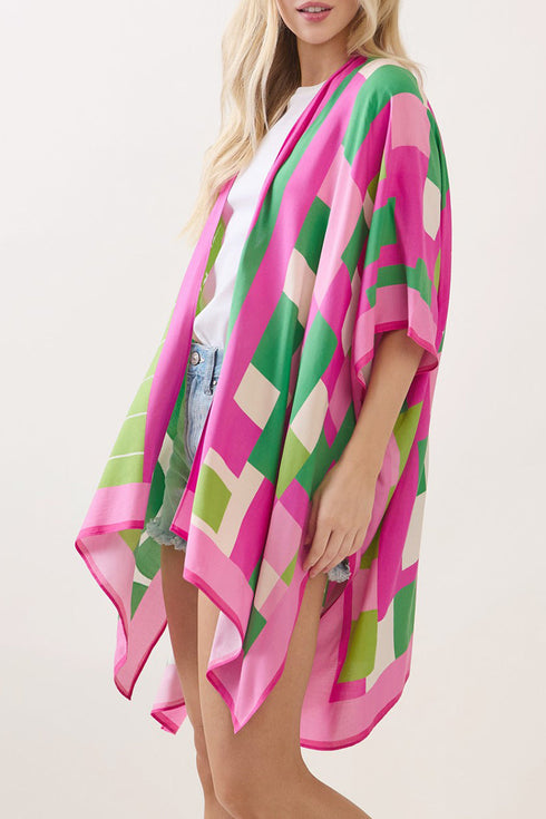Poetry In Motion Pink and Green Kimono