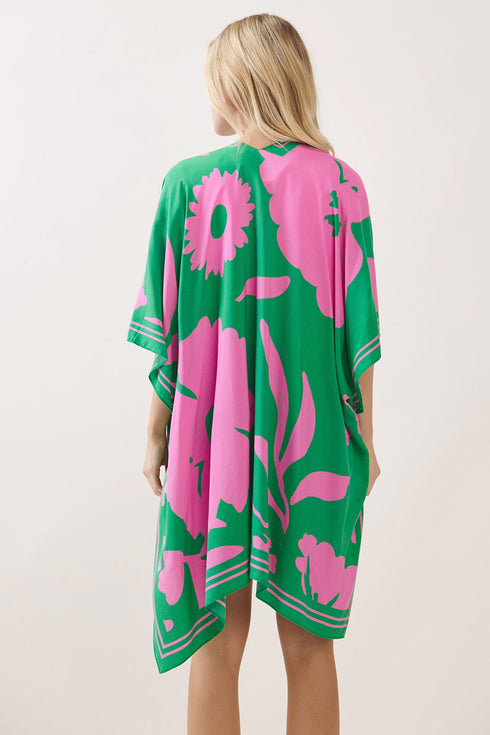 Rosette Dreams Pink and Green Kimono