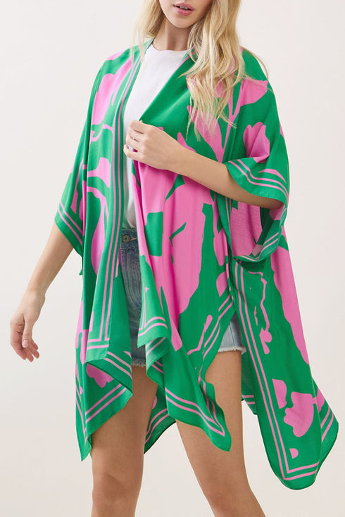 Rosette Dreams Pink and Green Kimono