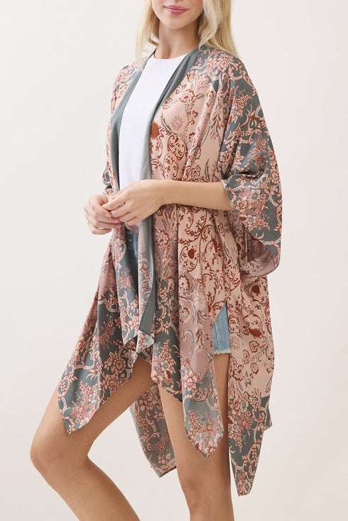 Heirloom Bloom Olive Kimono