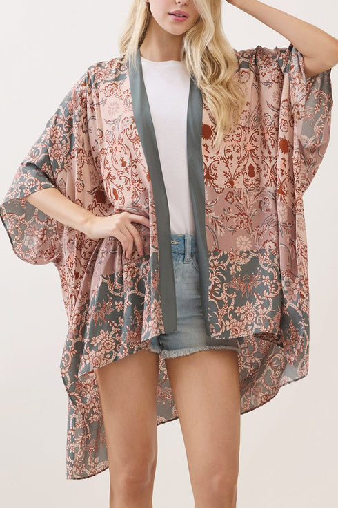 Heirloom Bloom Olive Kimono