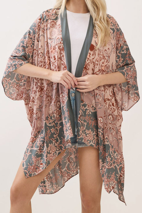 Heirloom Bloom Olive Kimono