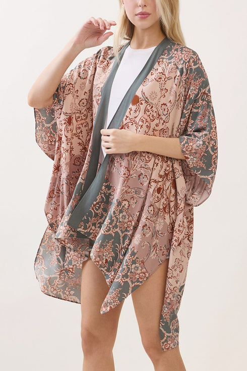 Heirloom Bloom Olive Kimono