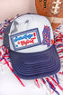 Saturdays In Oxford Navy and White Mid Profile Trucker Hat