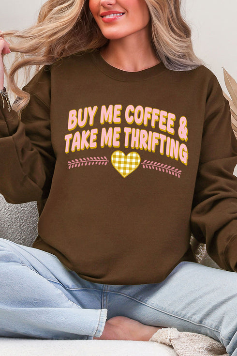 Buy Me Coffee And Take Me Thrifting Ecosmart Crewneck Sweatshirt