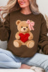 Cozy Heart Cub Faux Yarn Ecosmart Crewneck Sweatshirt