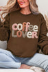 Faux Yarn Coffee Lover Ecosmart Crewneck Sweatshirt