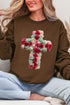 Faux Yarn Cross Ecosmart Crewneck Sweatshirt