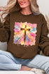 Pastel Brushstroke Cross Ecosmart Crewneck Sweatshirt