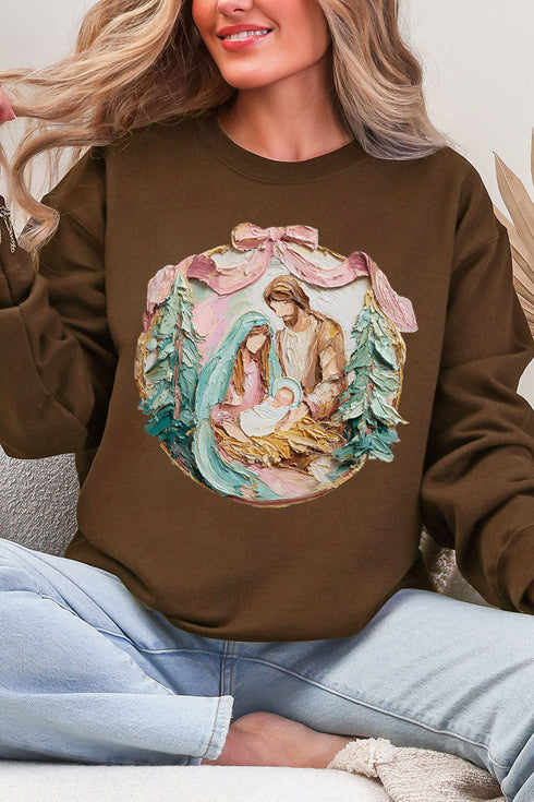 The Painted Baby Jesus Coquette Ecosmart Crewneck Sweatshirt
