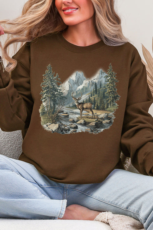 Alpine Deer Ecosmart Crewneck Sweatshirt