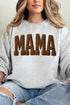 Brown Faux Threaded Mama Ecosmart Crewneck Sweatshirt