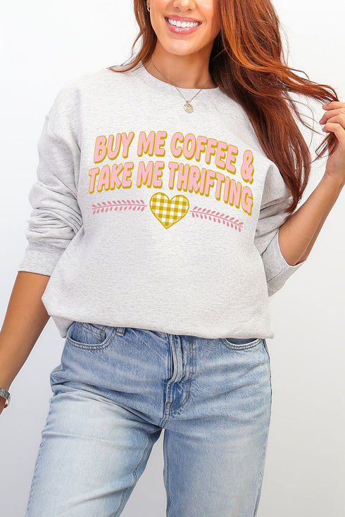 Buy Me Coffee And Take Me Thrifting Ecosmart Crewneck Sweatshirt
