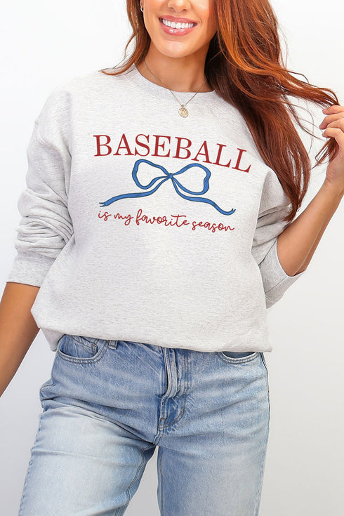 Coquette My Favorite Baseball Ecosmart Crewneck Sweatshirt