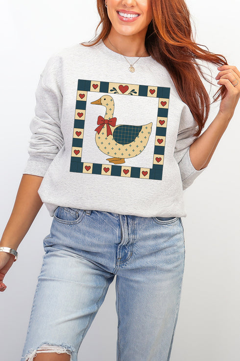 Farmhouse Folk Goose Ecosmart Crewneck Sweatshirt